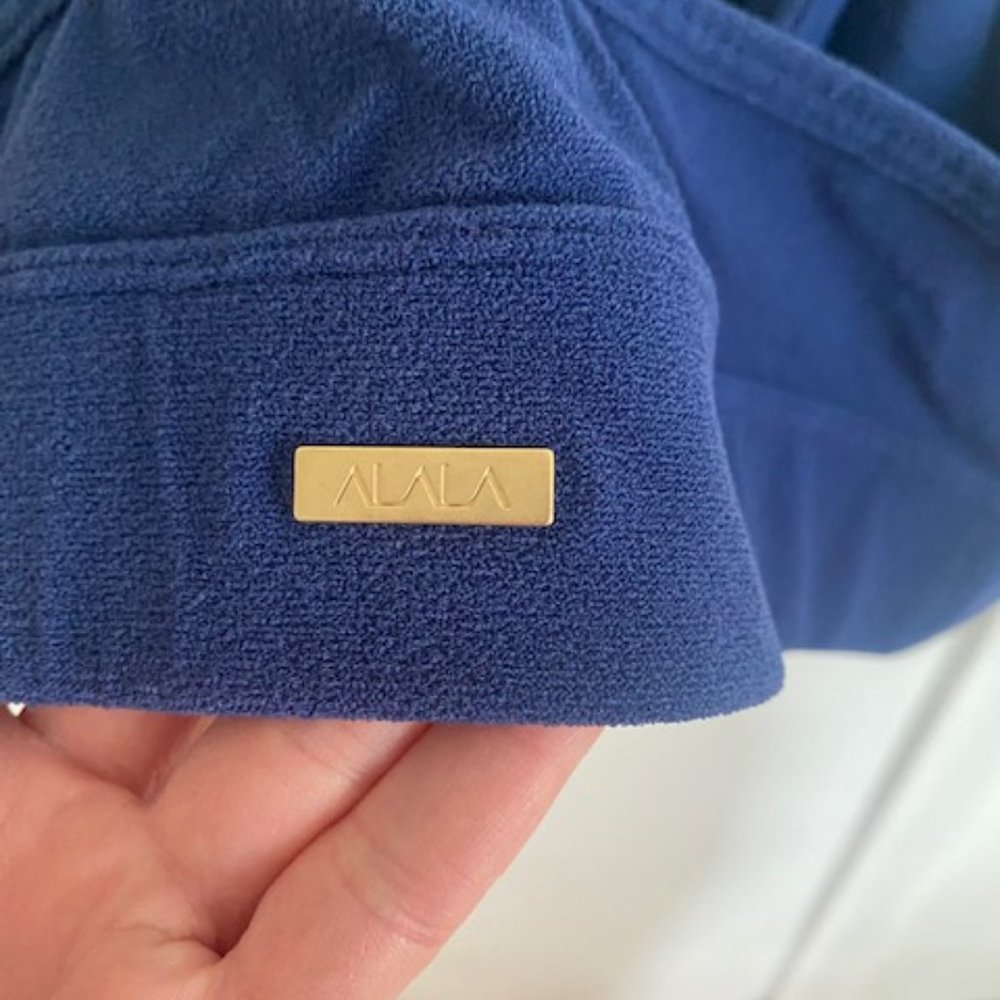 Alala Terry Bike Shorts and Bow Tie Sports Bra Matching Set - Picture 5 of 10